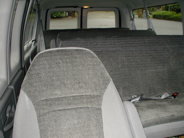 Van interior from front